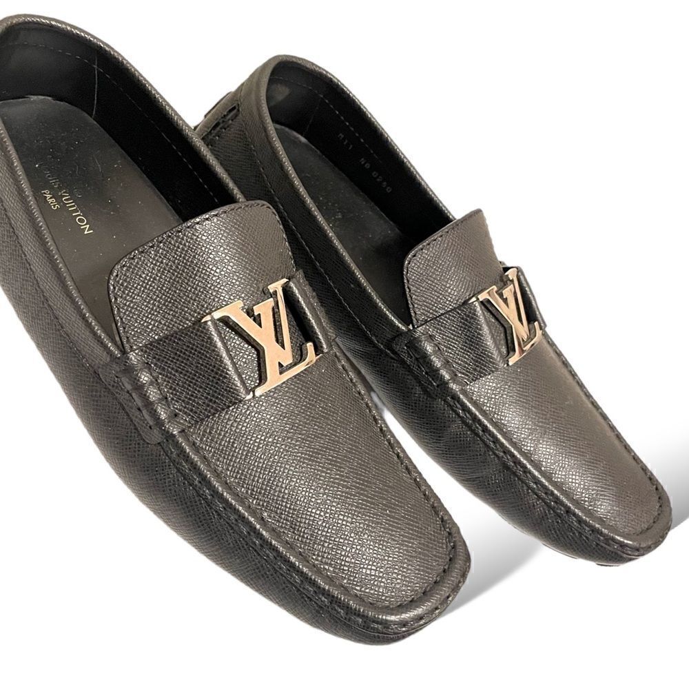 Mens LOUIS VUITTON Leather Drivers with Silver Tone Metal LV Motif |Size: 11M| - Picture 5 of 12